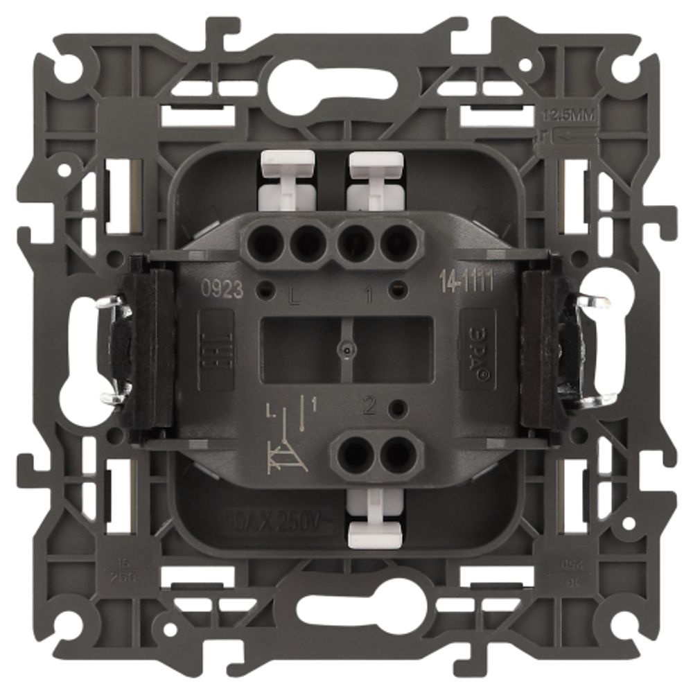 14-1111-05 ЭРА Кнопка, 10АХ-250В, Elegance, антрацит