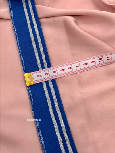 Подвяз трикотажный синий с серебряными полосками  0,8 м, ширина 4-5 см