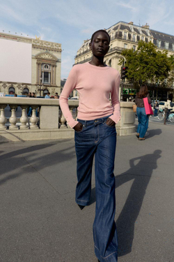 ZARA СВИТЕР С ЦВЕТОЧНЫМИ ПУГОВИЦАМИ, МЯГКИЙ РОЗОВЫЙ