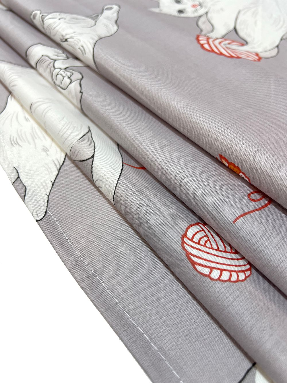 Постельное белье сатин Milky Garden "Kitties" 2-спальное Наволочка 70х70 см 2 шт Простынь на резинке 160x200 см Пододеяльник 175x215 см