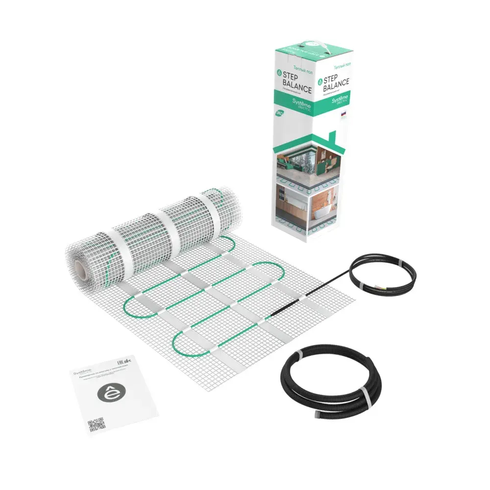 STEP BALANCE Мат нагревательный (теплый пол) SBM150080, 150 Вт/м2, 1200 Вт, 8 м2