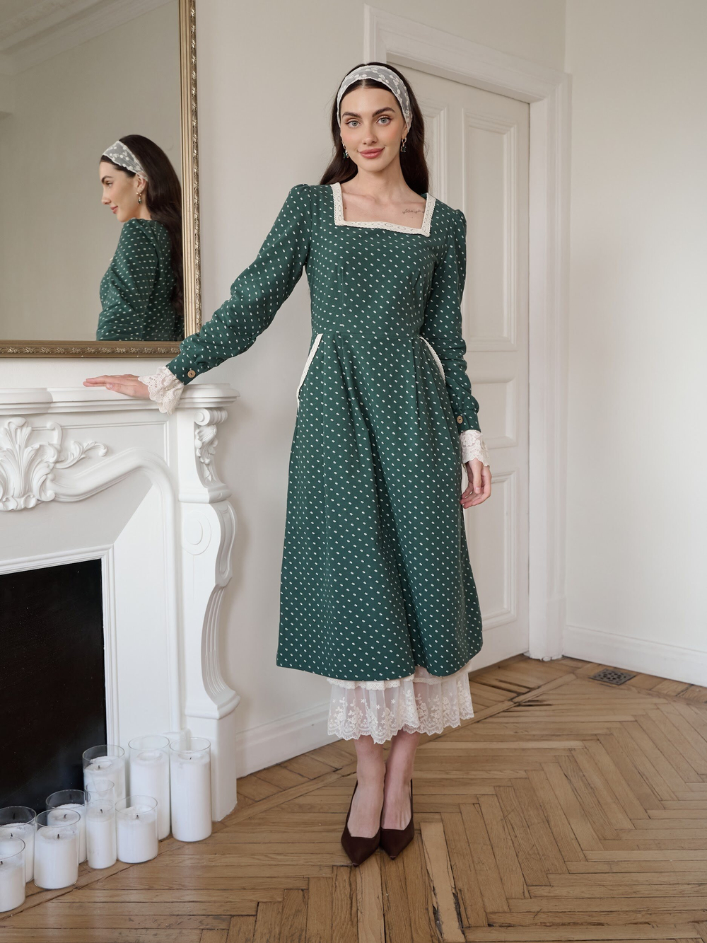 Платье длинное кружевное