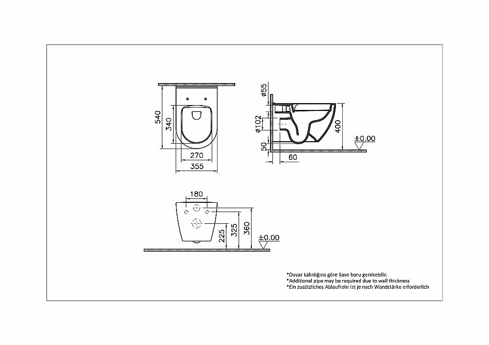 Унитаз подвесной Vitra Mia Round 9856B003-7200 безободковый, с инсталляцией, с крышкой микролифт, кнопка хром матовый