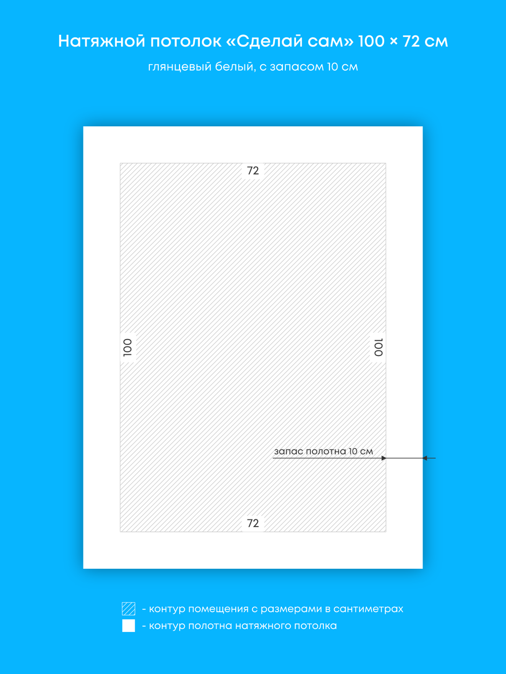 Глянцевый натяжной потолок 0.7 м2