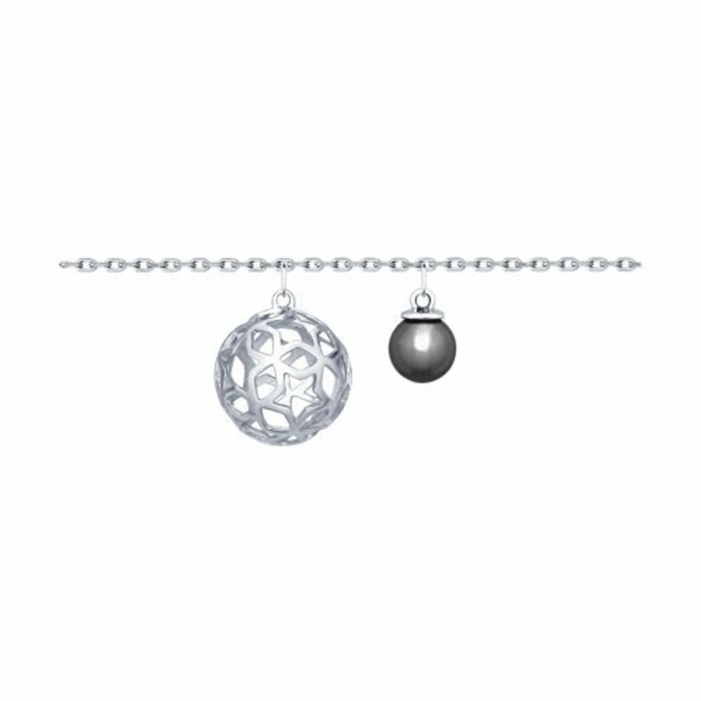 Браслет из серебра с жемчугом Swarovski