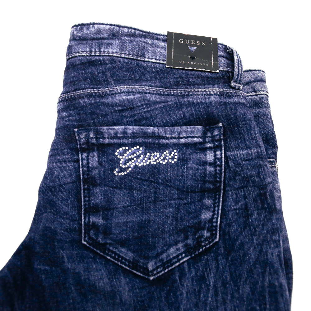 Брюки джинсовые GUESS Темно-синий/"Варенки"/Сзади на кармане: Guess из с (Девочка)