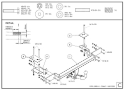 Оцинкованный фаркоп на Opel Meriva A 2003-2010 (без электрики), Galia O044A
