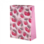 Пакет подарочный бумажный Alingar, (L+) 26х32х10 см, вертикальный, "Сочные фрукты", матов. ламинация, тиснение голография, эффект 3D, ассорти