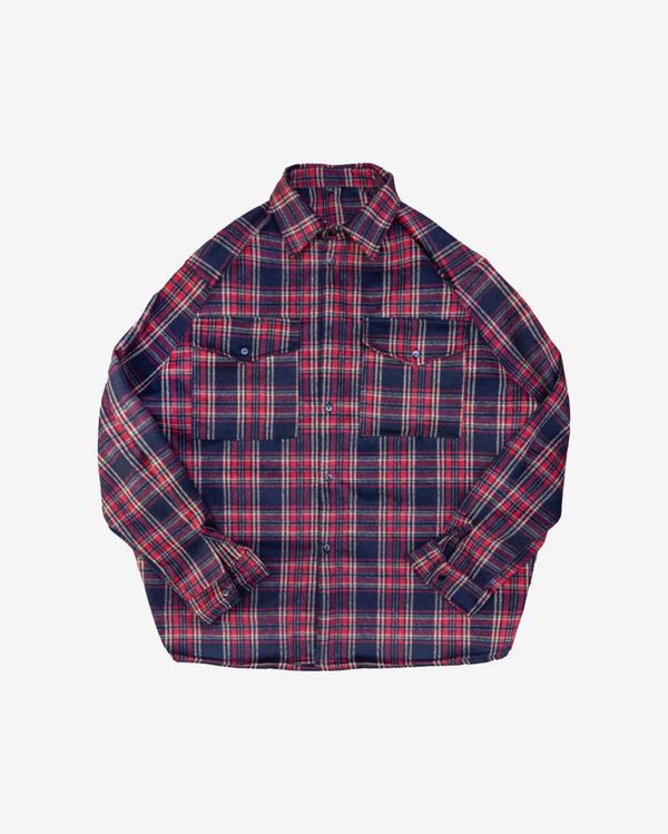 Рубашка с шерстью клетка красная - фото 1