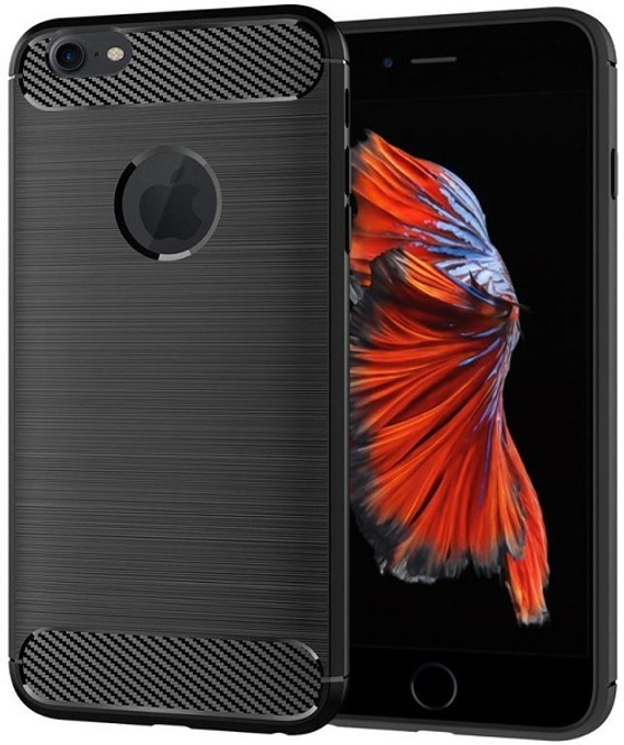 Чехол для iPhone 6 Plus (6S Plus) цвет Black (черный), серия Carbon от Caseport