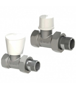 Радиаторный набор 2 крана ARCO, прямые - латунь хромированная, 1/2" (KCM13)