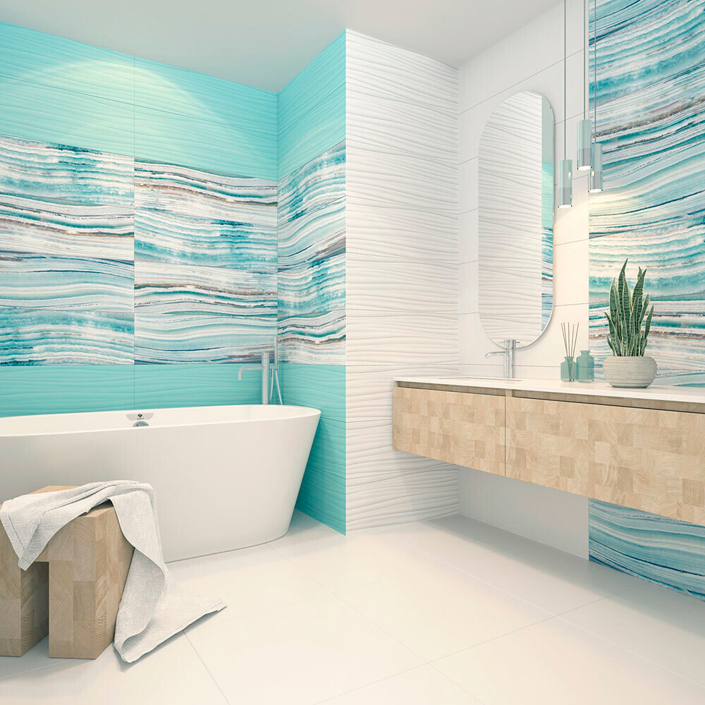 Плитка облицовочная Gracia Ceramica Marella 01 белая 900х300х8 мм (5 шт.=1,35 кв.м)