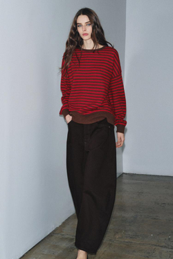 ZARA СВИТЕР ИЗ 100% ШЕРСТИ В ПОЛОСКУ, ПОЛОСКИ