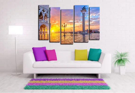 Модульная картина "Рассвет на набережной"