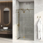 Душевая дверь WasserKRAFT Ems 76H 76H05 121 профиль золото/стекло прозрачное