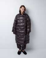 Пуховик двубортный темный шоколад