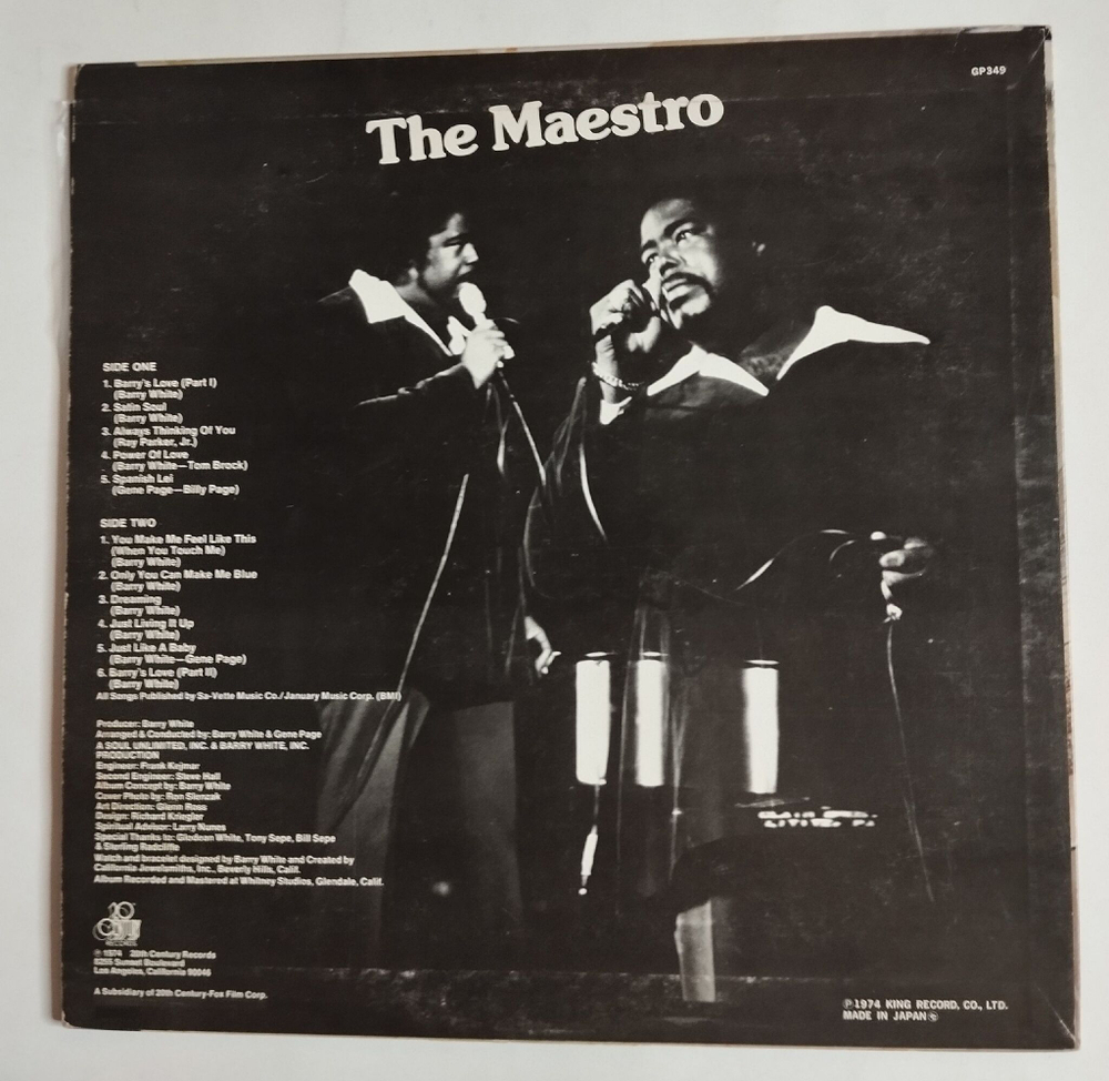 Винтажная виниловая пластинка LP Barry White The Love Unlimited Orchestra White Gold (Japan 1974) (No Obi)