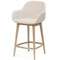 Полубарный стул Konna 65 см бежевый с ножками из светлого ясеня