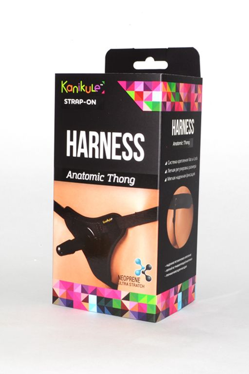 Чёрные трусики с плугом Kanikule Strap-on Harness Anatomic Thong (Цвет: черный)