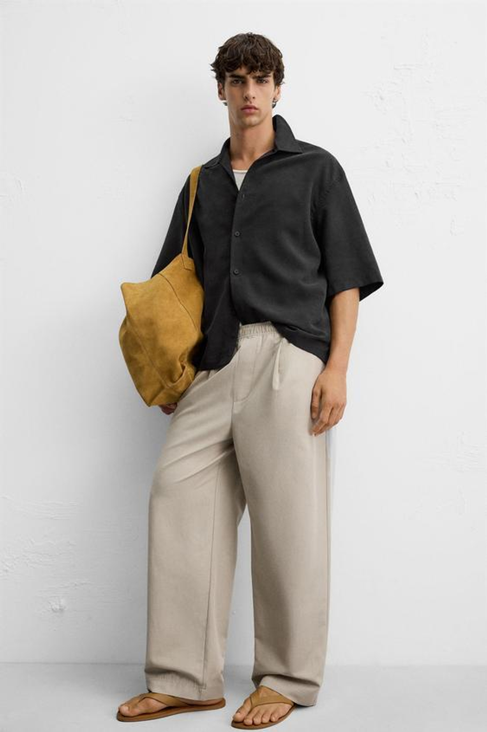 ZARA БРЮКИ-ДЖОГГЕРЫ КЛАССИЧЕСКОГО КРОЯ, ПЕСОЧНЫЙ