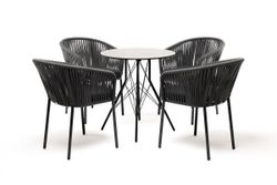 "Конте" обеденная группа на 4 персоны, круглый стол, цвет "серый гранит"