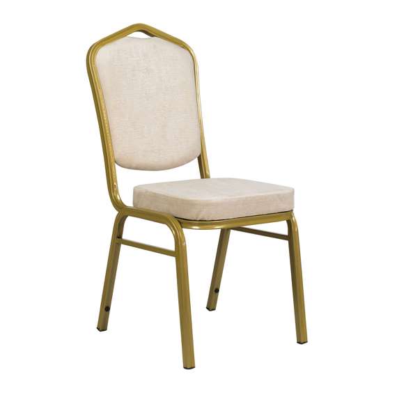 Стул Хит 25мм - золото, велюр бежевый