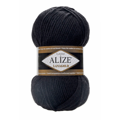 Пряжа Alize (Ализе) Lana Gold / уп.5 мот. по 100 г, 240м, 060 черный A