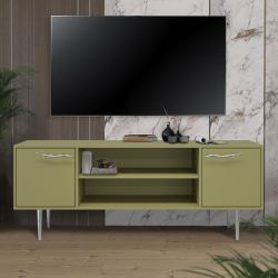 Тумба под ТВ Арт Колор matte 155см Стайл Сильвер Зеленая олива матовая