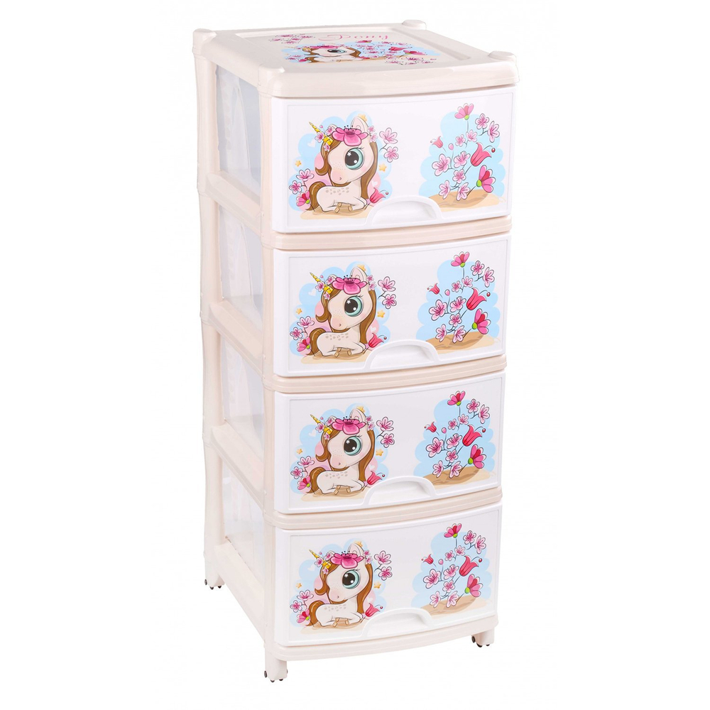 Комод детский (для девочек) 4-х секционный М1240