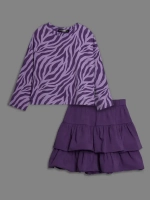 Летний костюм для девочки, лонгслив и юбка