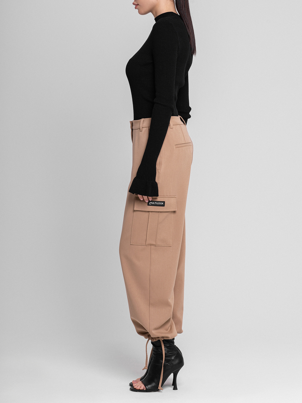 Брюки карго из костюмной ткани