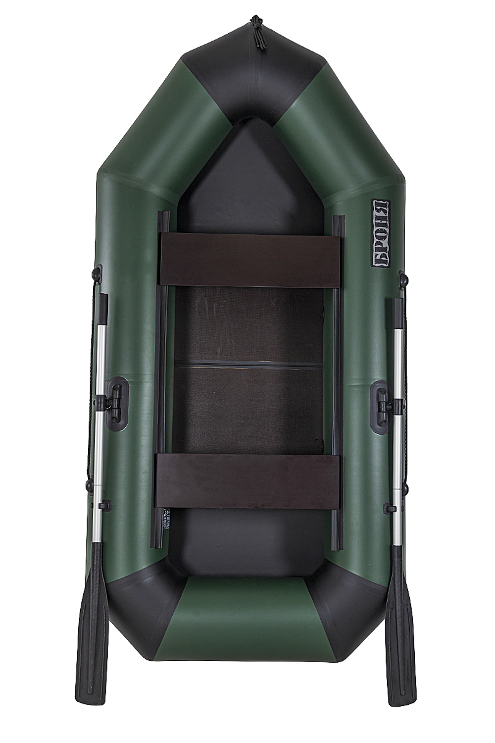 Броня-240 зеленый-черный (лодка ПВХ с усилением)