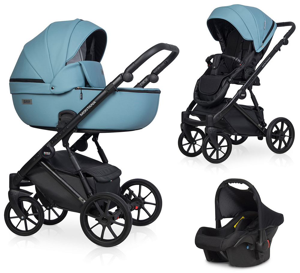 Детская коляска Riko Basic Montana Ecco 3 в 1 16 Blue