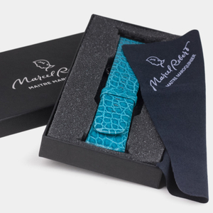 Ремешок для Apple Watch 44/45/46 mm из кожи аллигатора, цвета тиффани