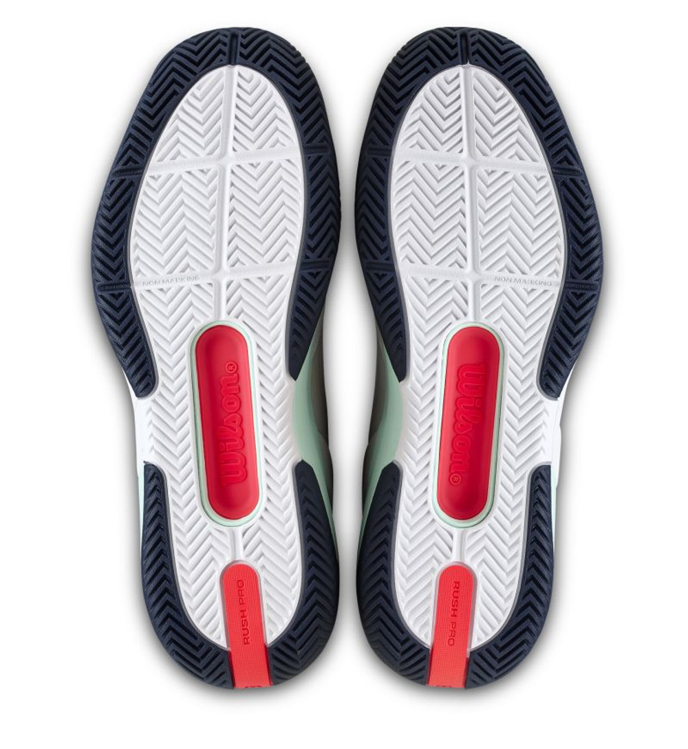 Мужские кроссовки теннисные Wilson Rush Pro 5 - white/bay/fiery coral