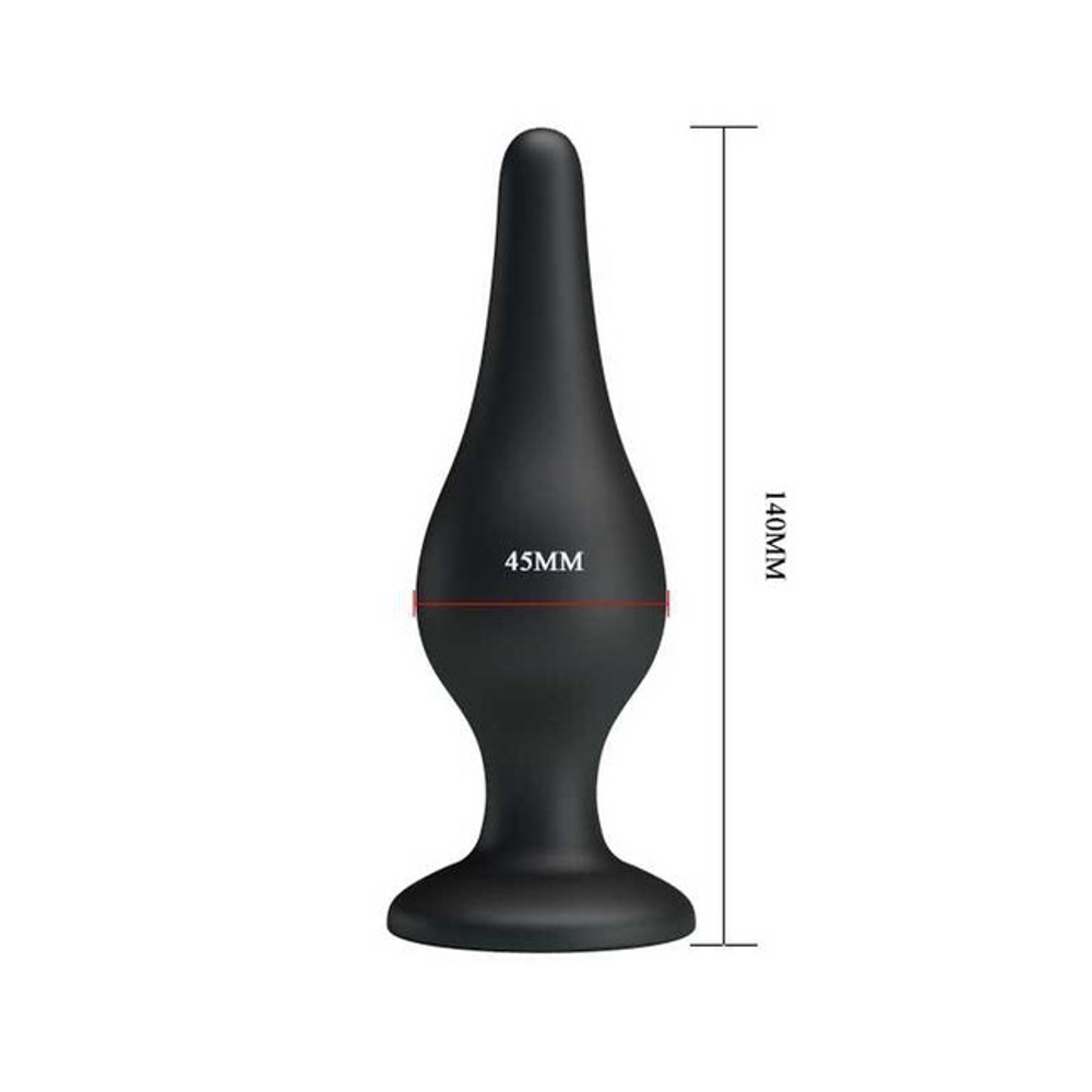 Анальная пробка на присоске среднего размера PrettyLove Sensitive Prostate Plug (Цвет: черный)