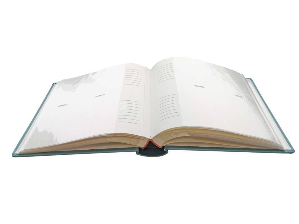 Фотоальбом Делюкс на 200 фото 10х15 см, бум. листы, книж. переплет, с окном suede gri mavi "голубой под замшу"