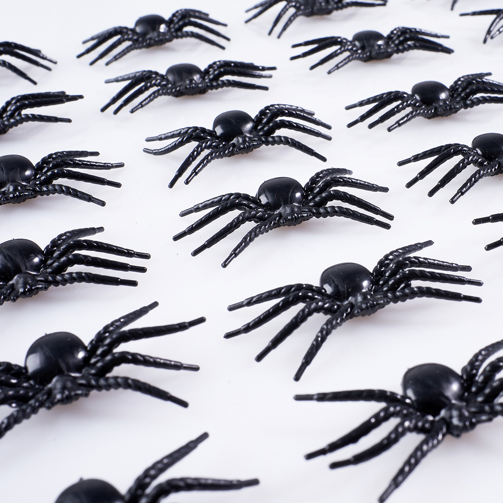 Декоративное украшение Пауки Черный 4,8*2 см. 30 шт.