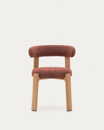 Granite Стул на 4 ножках из терракотового шенилла и массива ясеня в натуральной отделке