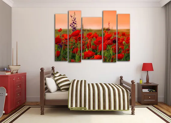 Модульная картина "Маки в поле"