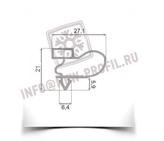Уплотнитель для двухдверного торгового холодильного шкафа Desmon IM14PL размер 1555*655 мм (005 АНАЛОГ)