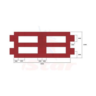 Напольные страховочные маты вокруг четырех батутов - стандарт FIG