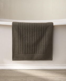 Zara Home коврик для ванной из хлопка, белый, в полоску