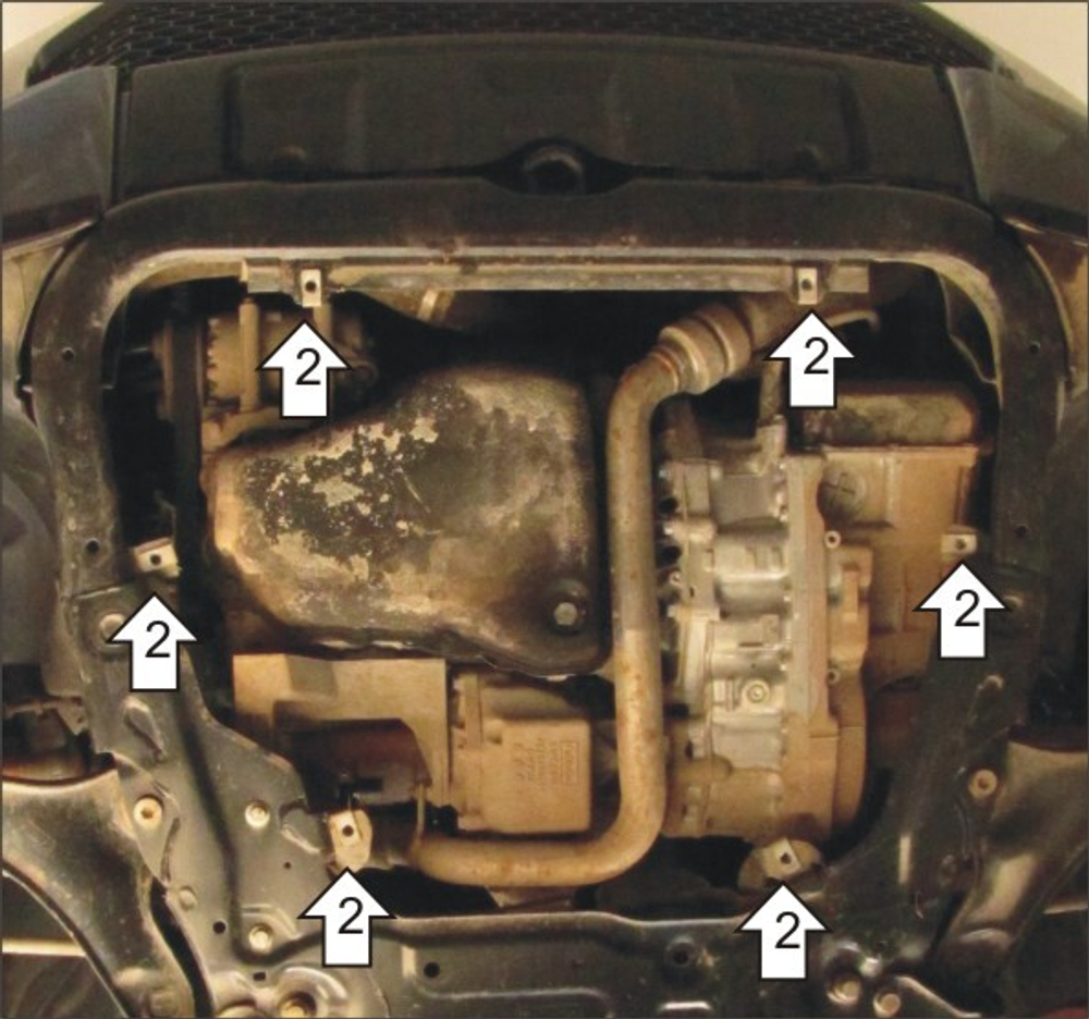Защита картера Двигателя, КПП. 3 мм, Сталь. для Land Rover Freelander II 2006-2012, Land Rover Freelander II 2012-2015 MOTODOR.13202
