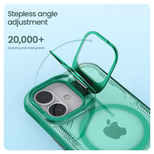 Чехол тонированный зеленый с MagSafe на iPhone 16, серия Iceblade Prop Magnetic (версия с открытой камерой) от Nillkin