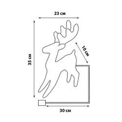 ULD-M2430-030-STB-3AA WARM WHITE IP20 GOLDEN DEER Фигура светодиодная каркасная Золотой олень. на батарейках 3АА не в-к. 24х30см. 30 светодиодов. Теплый белый свет. Провод прозрачный. TM Uniel