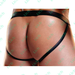 Черные мужские джоки с мокрым эффектом