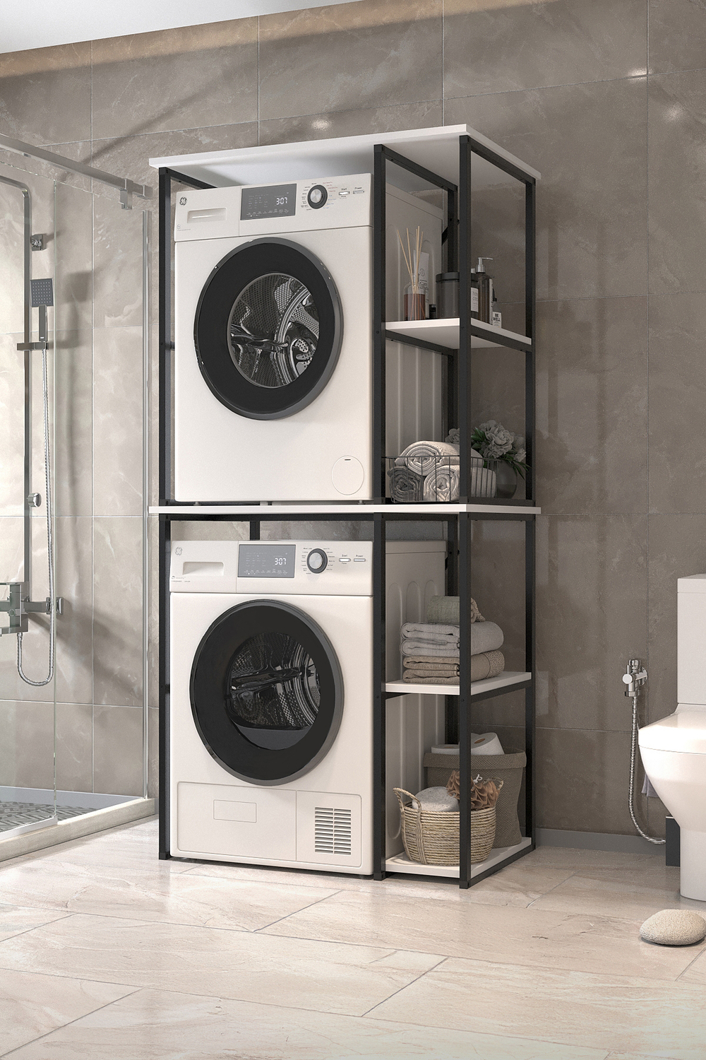 Стеллаж для ванной комнаты MISRA - белый