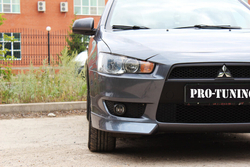 Клыки на перед бампер Mitsubishi Lancer 10 дорест