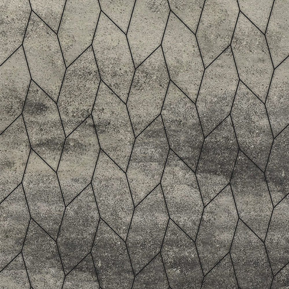 Тротуарная плитка СКОШЕННЫЙ ШЕСТИУГОЛЬНИК - Листопад гладкий Антрацит